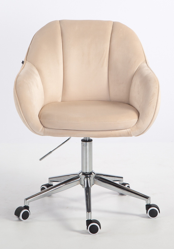 HOKER HR2055K KREMOWY WELUR CHROMOWANA PODSTAWA