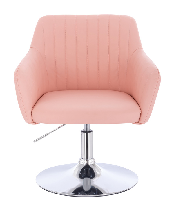 FOTEL HR190N RÓŻOWY CHROMOWANA PODSTAWA