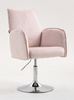 FOTEL HR280N PUDROWY RÓŻ WELUR CHROMOWANA PODSTAWA