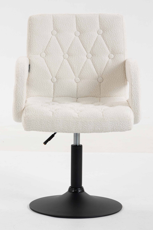 FOTEL HR8404N KREMOWY BARANEK CZARNA PODSTAWA