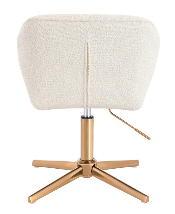 FOTEL HR111CROSS KREMOWY BARANEK ZŁOTA PODSTAWA