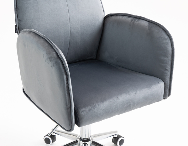 FOTEL HR280K GRAFITOWY WELUR CHROMOWANA PODSTAWA