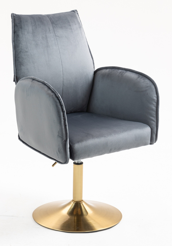 FOTEL HR280N GRAFITOWY WELUR ZŁOTA PODSTAWA