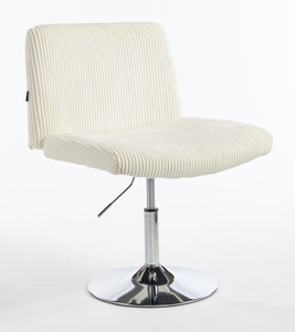 HOKER HR150N BIAŁY SZTRUKS CHROMOWANA PODSTAWA