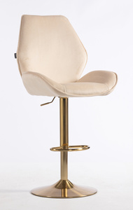 FOTEL HR350W KREMOWY WELUR ZŁOTA PODSTAWA