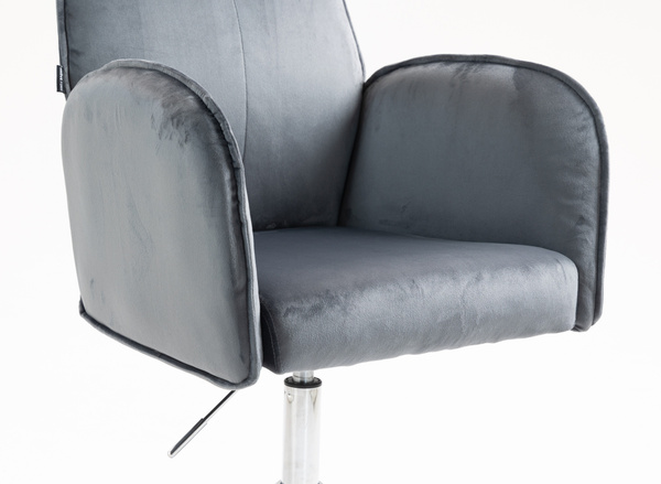 FOTEL HR280K GRAFITOWY WELUR CHROMOWANA PODSTAWA