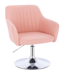 FOTEL HR190N RÓŻOWY CHROMOWANA PODSTAWA