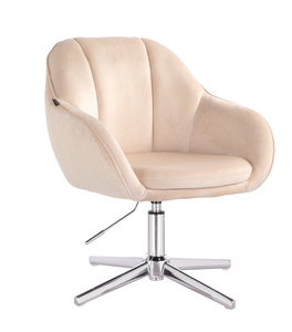 HOKER HR2055CROSS KREMOWY WELUR CHROMOWANA PODSTAWA