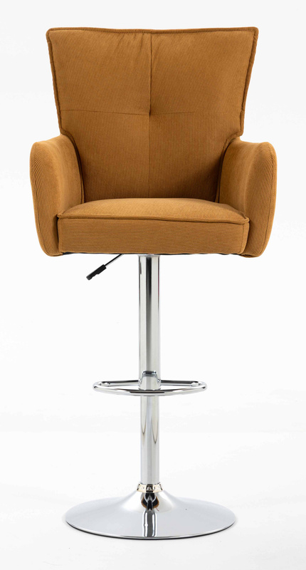 HOKER HR250W ŻÓŁTY CURRY PREMIUM CORD SZTRUKS CHROMOWANA PODSTAWA