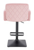 FOTEL HR802KW PUDROWY RÓŻ WELUR CZARNA PODSTAWA