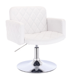 FOTEL HC802N BIAŁY CHROMOWANA PODSTAWA