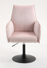 FOTEL HR280N PUDROWY RÓŻ WELUR CZARNA PODSTAWA