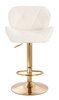 FOTEL HR111W KREMOWY BARANEK ZŁOTA PODSTAWA