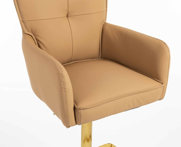 HOKER HR250KW KARMELOWY EKOSKÓRA PREMIUM SOFT ZŁOTA PODSTAWA