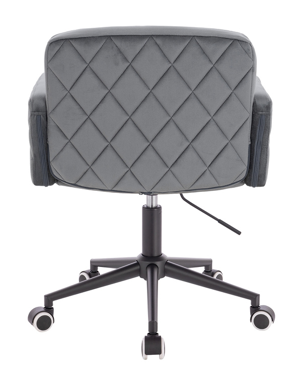 FOTEL HR802K GRAFITOWY WELUR CZARNA PODSTAWA