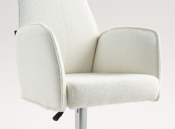 FOTEL HR280W KREMOWY BARANEK CHROMOWANA PODSTAWA