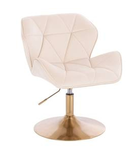 FOTEL HR111N KREMOWY WELUR ZŁOTA PODSTAWA