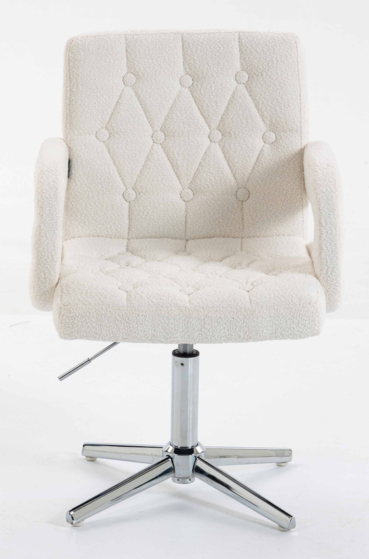 FOTEL HR8404CROSS KREMOWY BARANEK CHROMOWANA PODSTAWA