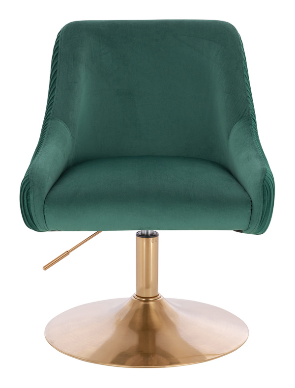 FOTEL HR920N BUTELKOWA ZIELEŃ WELUR ZŁOTA PODSTAWA