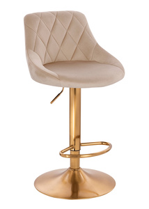 FOTEL HR1054W LATTE WELUR ZŁOTA PODSTAWA