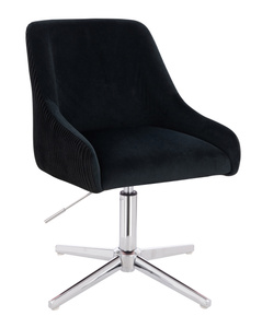 FOTEL HR920CROSS CZARNY WELUR CHROMOWANA PODSTAWA