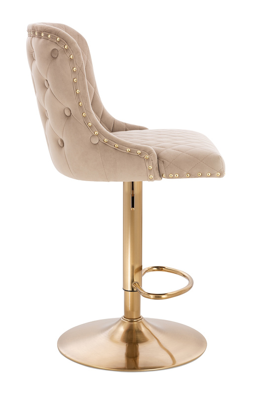 FOTEL HR940W LATTE WELUR ZŁOTA PODSTAWA