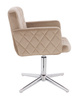 FOTEL HR802CROSS LATTE WELUR CHROMOWANA PODSTAWA
