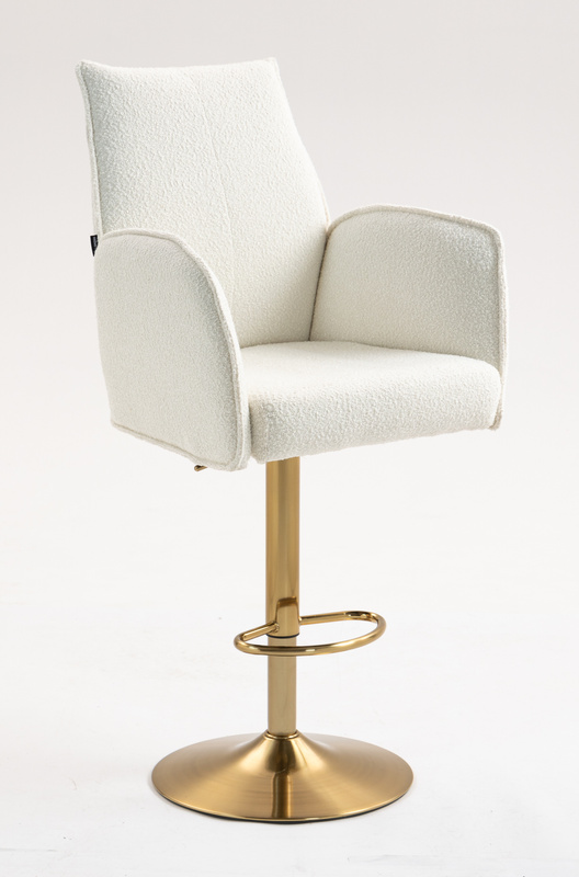 FOTEL HR280W KREMOWY BARANEK ZŁOTA PODSTAWA