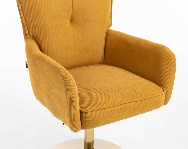 HOKER HR250N ŻÓŁTY CURRY PREMIUM CORD SZTRUKS ZŁOTA PODSTAWA