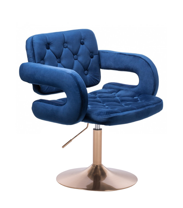 HOKER HR8403N CIEMNE MORZE WELUR  ZŁOTA PODSTAWA