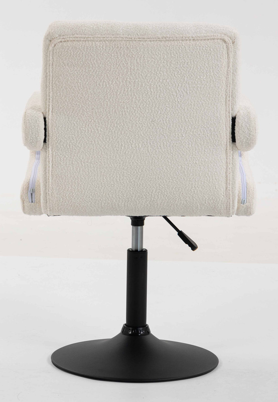 FOTEL HR8404N KREMOWY BARANEK CZARNA PODSTAWA