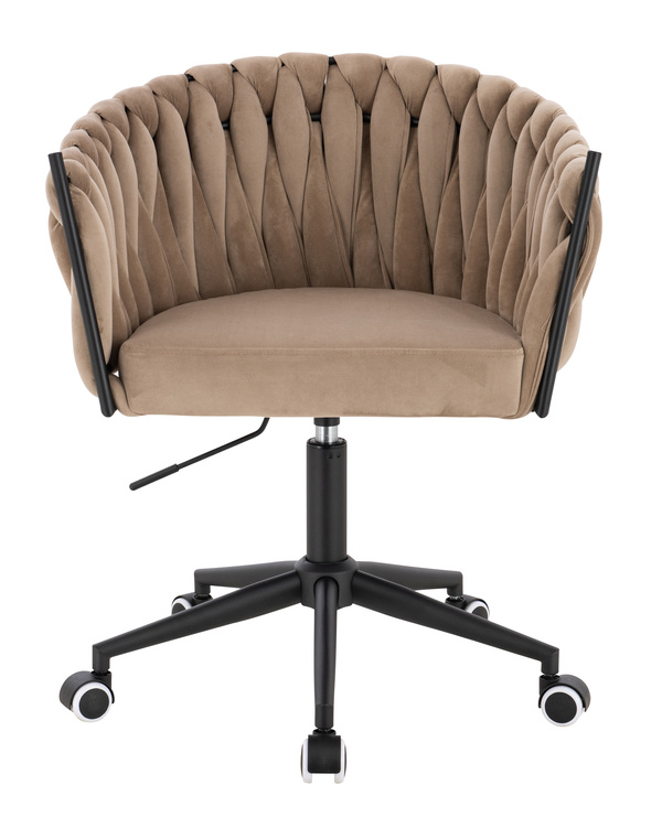 FOTEL HR750K LATTE WELUR CZARNA PODSTAWA