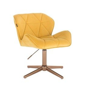 FOTEL HR111CROSS ZŁOTY ŻÓŁTY WELUR