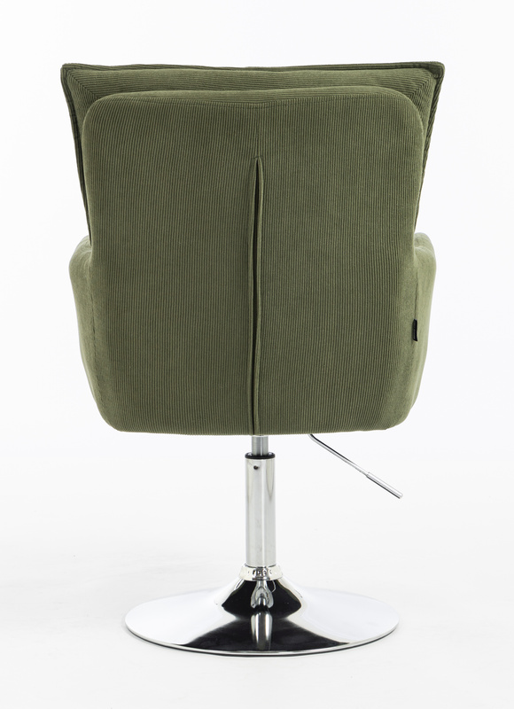 HOKER HR250N ZIELONY SZAŁWIA PREMIUM CORD SZTRUKS CHROMOWANA PODSTAWA