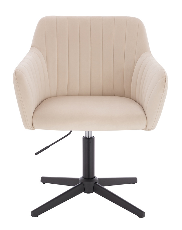 FOTEL HR190CROSS KREMOWY WELUR CZARNA PODSTAWA