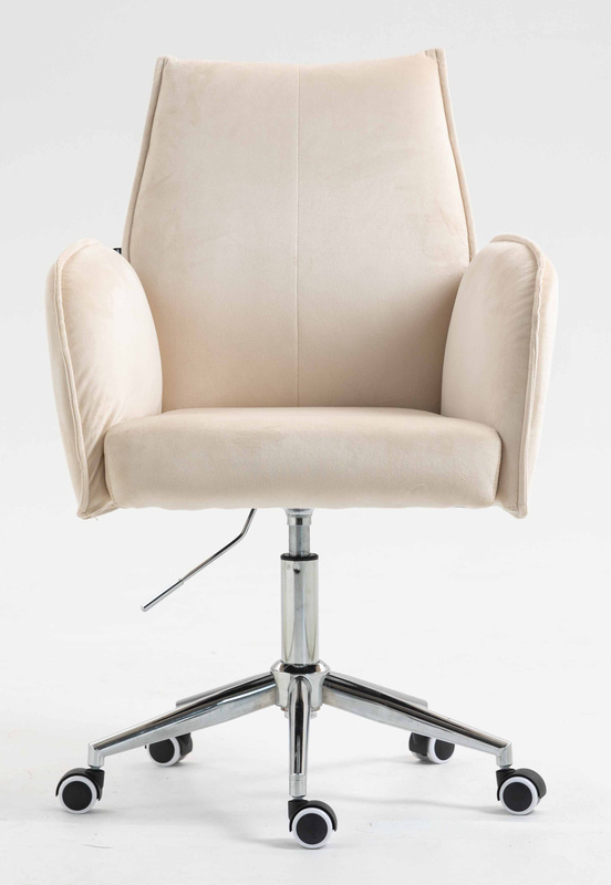 FOTEL HR280K KREMOWY WELUR CHROMOWANA PODSTAWA