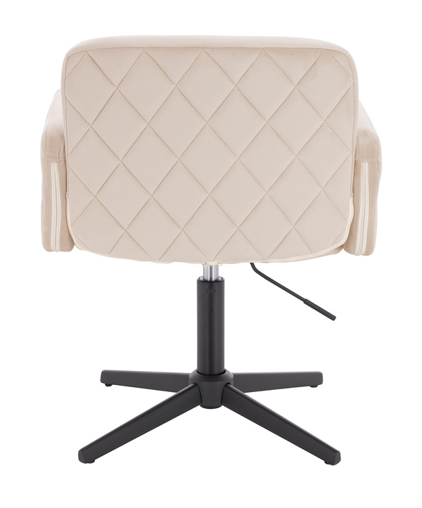 FOTEL HR802CROSS KREMOWY WELUR CZARNA PODSTAWA