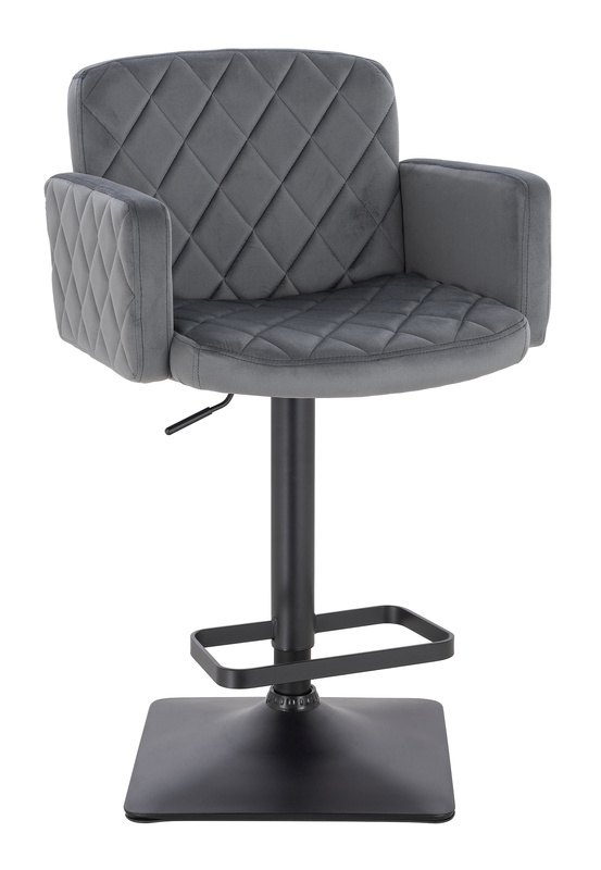 FOTEL HR802KW GRAFITOWY WELUR CZARNA PODSTAWA