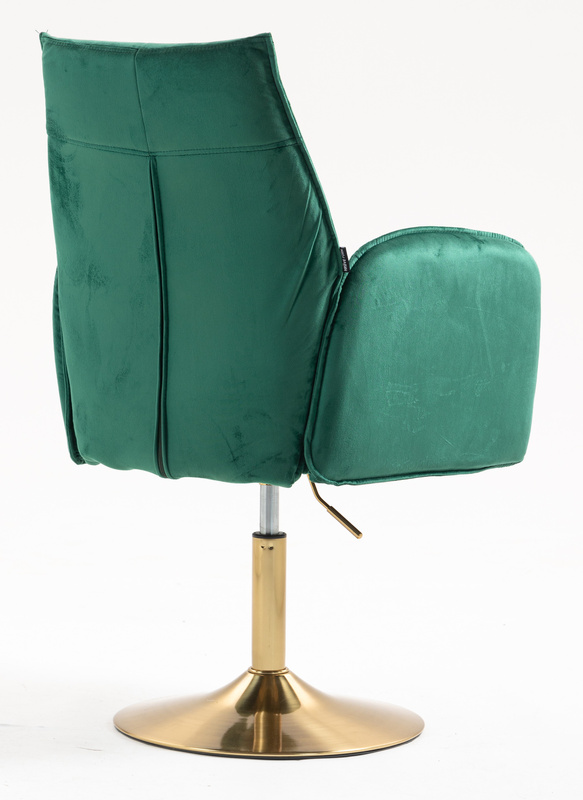 FOTEL HR280N BUTELKOWA ZIELEŃ WELUR ZŁOTA PODSTAWA