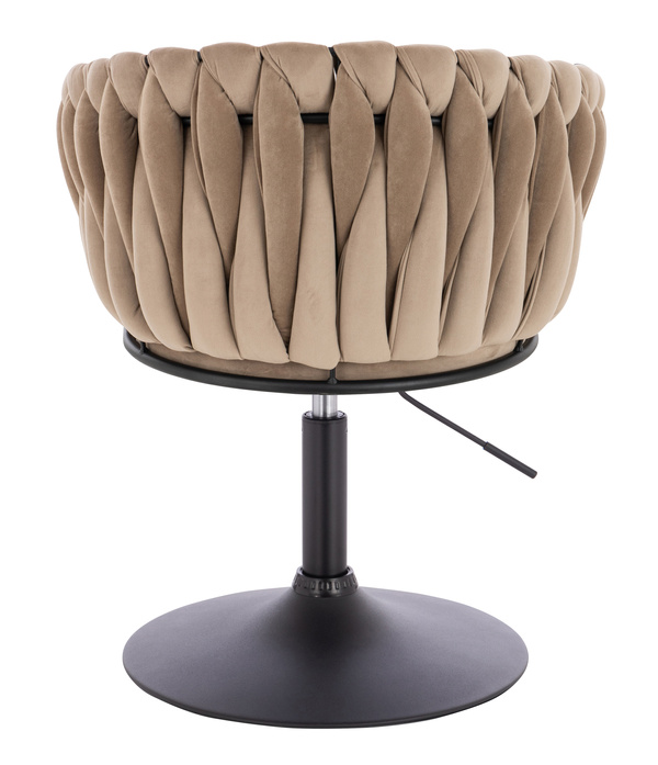 FOTEL HR750N LATTE WELUR CZARNA PODSTAWA