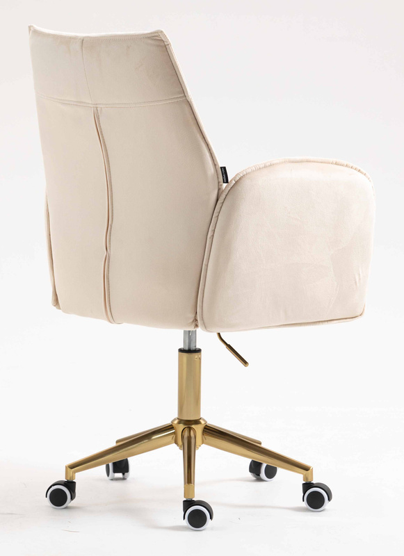 FOTEL HR280K KREMOWY WELUR ZŁOTA PODSTAWA