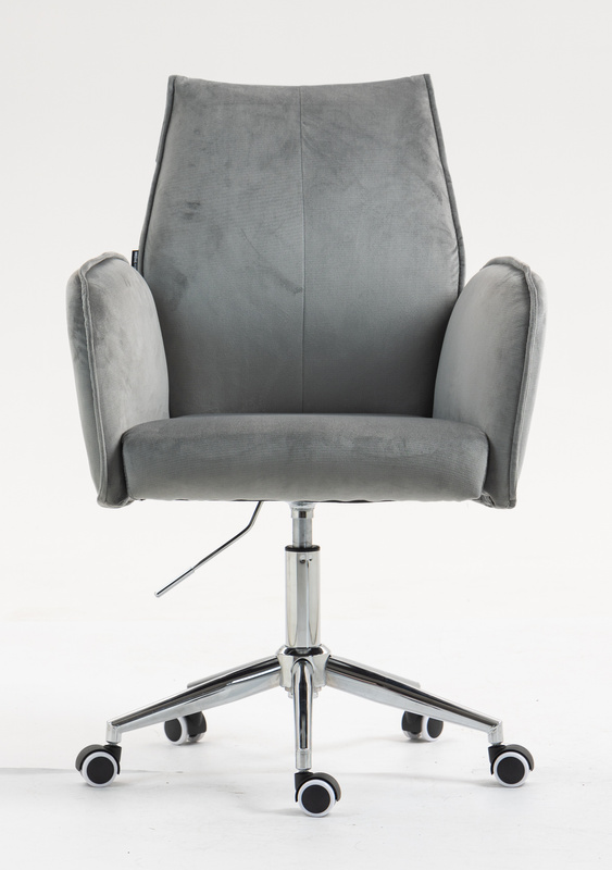 FOTEL HR280K STALOWY WELUR CHROMOWANA PODSTAWA