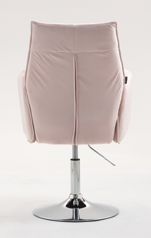 FOTEL HR280N PUDROWY RÓŻ WELUR CHROMOWANA PODSTAWA