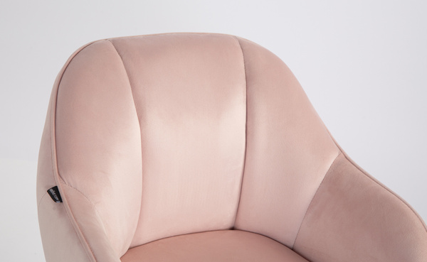 HOKER HR2055N PUDROWY RÓŻ WELUR CHROMOWANA PODSTAWA