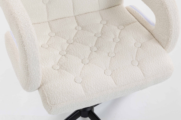 FOTEL HR8404CROSS KREMOWY BARANEK CZARNA PODSTAWA