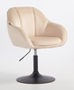 FOTEL HR2055N KREMOWY WELUR CZARNA PODSTAWA