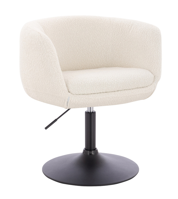 FOTEL HR333N KREMOWY BARANEK CZARNA PODSTAWA