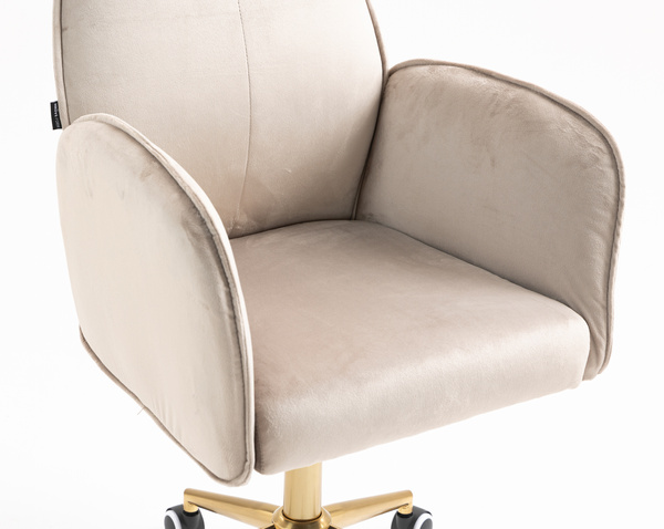 FOTEL HR280K LATTE WELUR ZŁOTA PODSTAWA