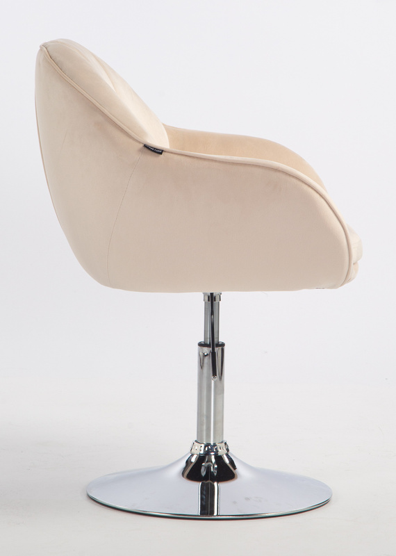 HOKER HR2055N KREMOWY WELUR CHROMOWANA PODSTAWA