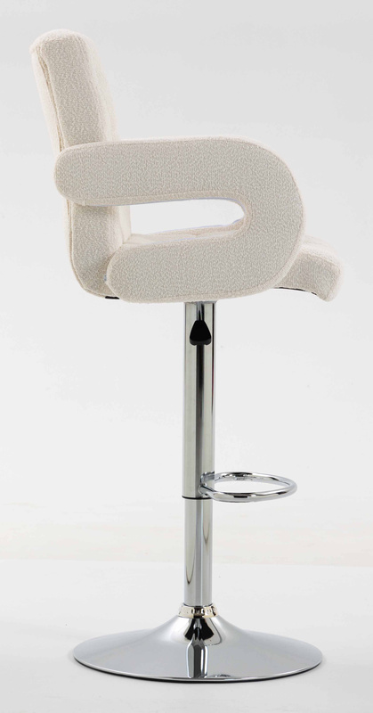 FOTEL HR8404W KREMOWY BARANEK CHROMOWANA PODSTAWA